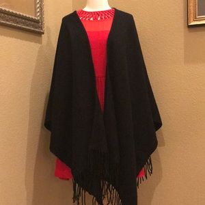Black Cashmere/Blend Shawl Wrap